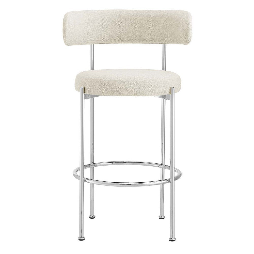 Albie Fabric Bar Stools - Set of 2 - No Shipping Charges MDY-EEI-6521-BEI-SLV