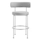 Modway EEI-6521-GRY-SLV Albie Fabric Bar Stools - Set of 2 Gray Silver MDY-EEI-6521-GRY-SLV