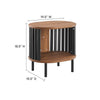 Modway Fortitude Wood Side Table with Open Center Storage in Walnut/Black MDY-EEI-6523-WAL-BLK