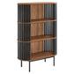 Modway EEI-6524-WAL-BLK Fortitude Three Tier Display Cabinet, Walnut Black