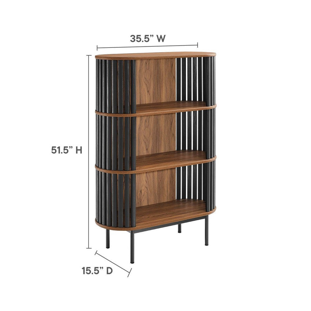 Fortitude Three Tier Display Cabinet - No Shipping Charges MDY-EEI-6524-WAL-BLK