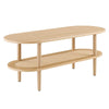 Modway Torus Oval Coffee Table with Rattan Shelf, Oak