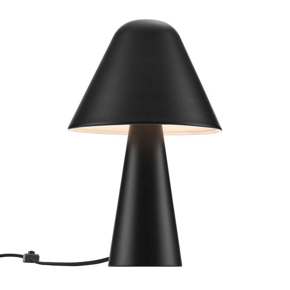 Modway EEI-6529-BLK Jovial Metal Mushroom Table Lamp Black MDY-EEI-6529-BLK