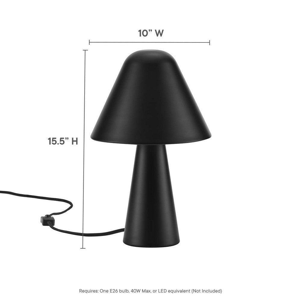 Modway EEI-6529-BLK Jovial Metal Mushroom Table Lamp Black MDY-EEI-6529-BLK