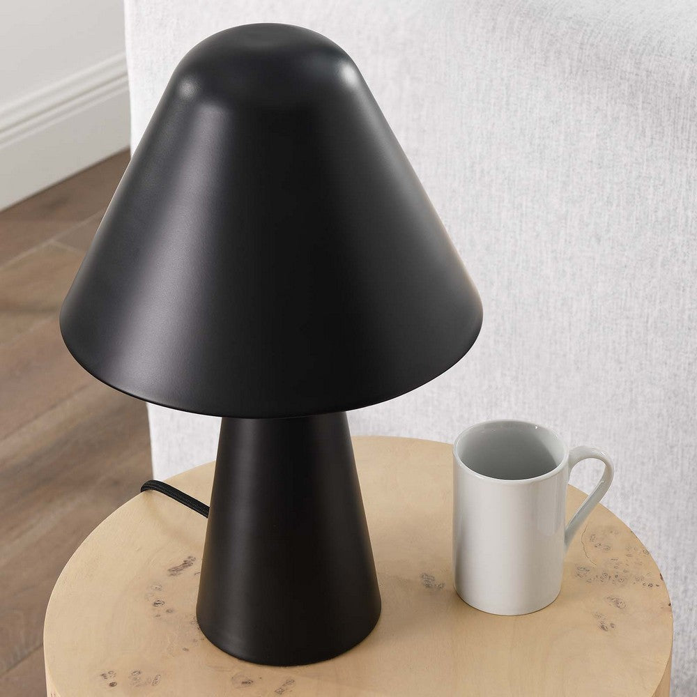 Modway EEI-6529-BLK Jovial Metal Mushroom Table Lamp Black MDY-EEI-6529-BLK