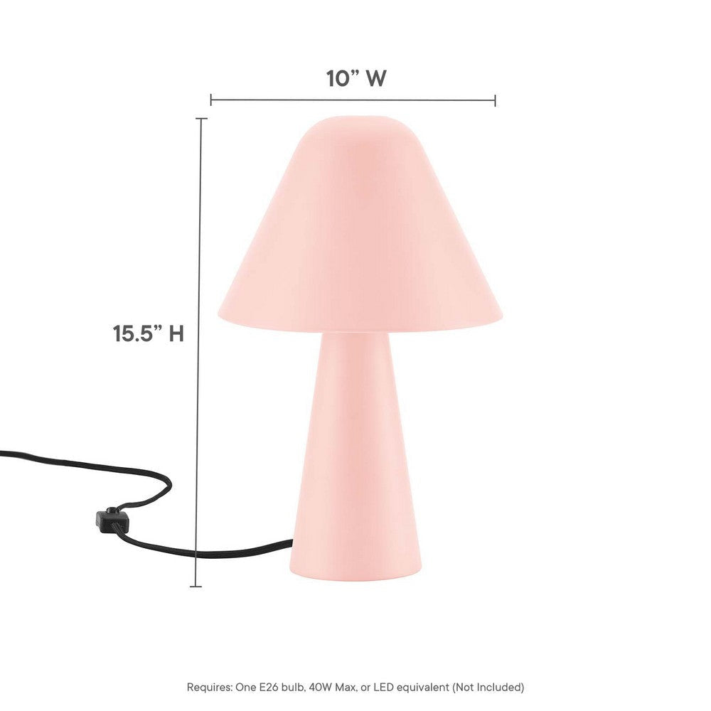 Modway EEI-6529-PNK Jovial Metal Mushroom Table Lamp Pink MDY-EEI-6529-PNK