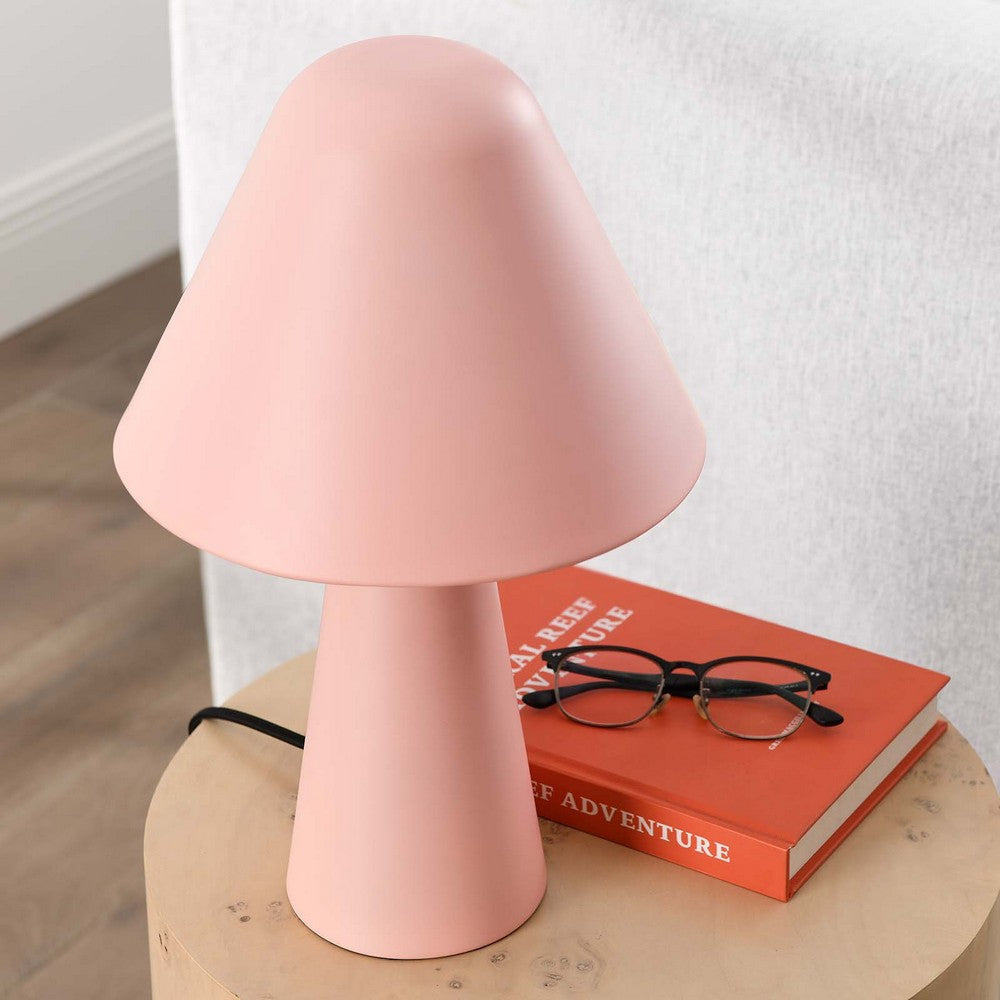 Modway EEI-6529-PNK Jovial Metal Mushroom Table Lamp Pink MDY-EEI-6529-PNK