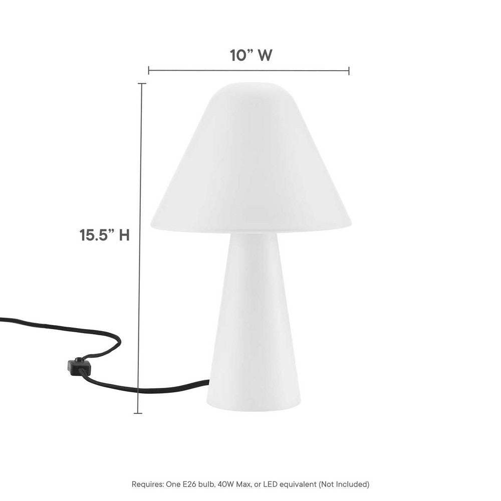 Modway EEI-6529-WHI Jovial Metal Mushroom Table Lamp White MDY-EEI-6529-WHI