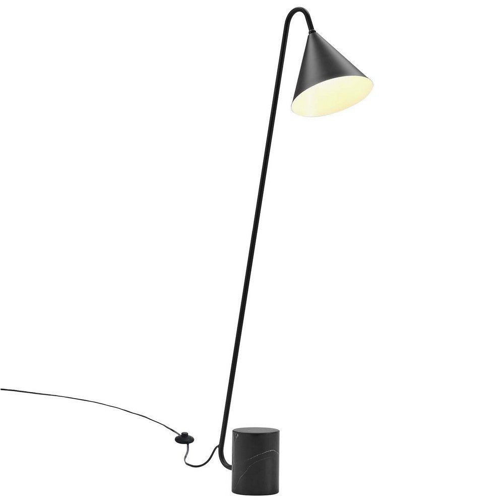 Ayla Marble Base Floor Lamp - No Shipping Charges MDY-EEI-6531-BLK