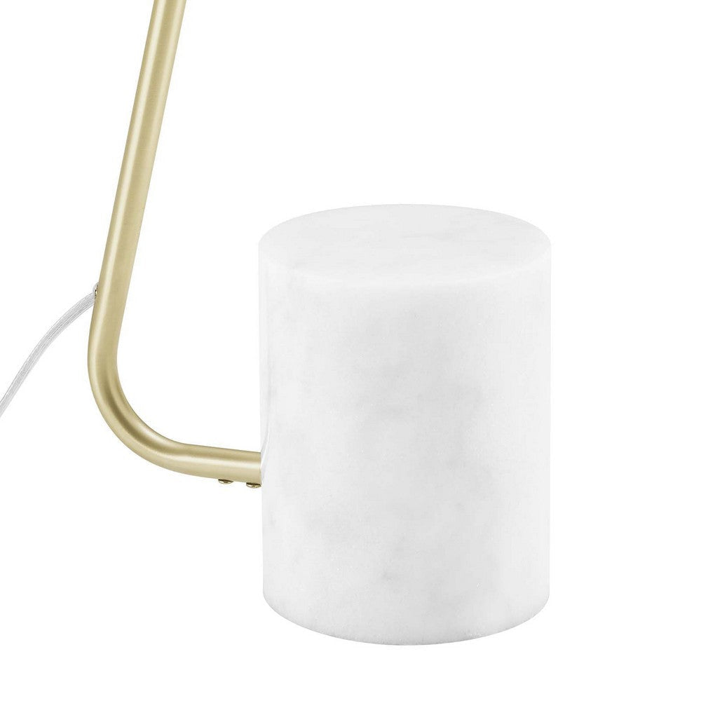 Modway EEI-6531-SBR Ayla Marble Base Floor Lamp Satin Brass MDY-EEI-6531-SBR