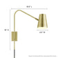 Modway EEI-6532-SBR Faye Metal Wall Sconce Satin Brass MDY-EEI-6532-SBR