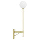 Modway EEI-6533-SBR Riva White Globe Wall Sconce Satin Brass MDY-EEI-6533-SBR