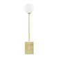 Modway EEI-6533-SBR Riva White Globe Wall Sconce Satin Brass MDY-EEI-6533-SBR