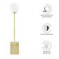 Modway EEI-6533-SBR Riva White Globe Wall Sconce Satin Brass MDY-EEI-6533-SBR