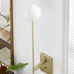 Modway EEI-6533-SBR Riva White Globe Wall Sconce Satin Brass MDY-EEI-6533-SBR