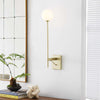 Modway EEI-6533-SBR Riva White Globe Wall Sconce Satin Brass MDY-EEI-6533-SBR