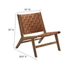 Modway Saoirse Wood Accent Lounge Chair-Woven Leather Seating in Walnut Brown MDY-EEI-6542-WAL-BRN