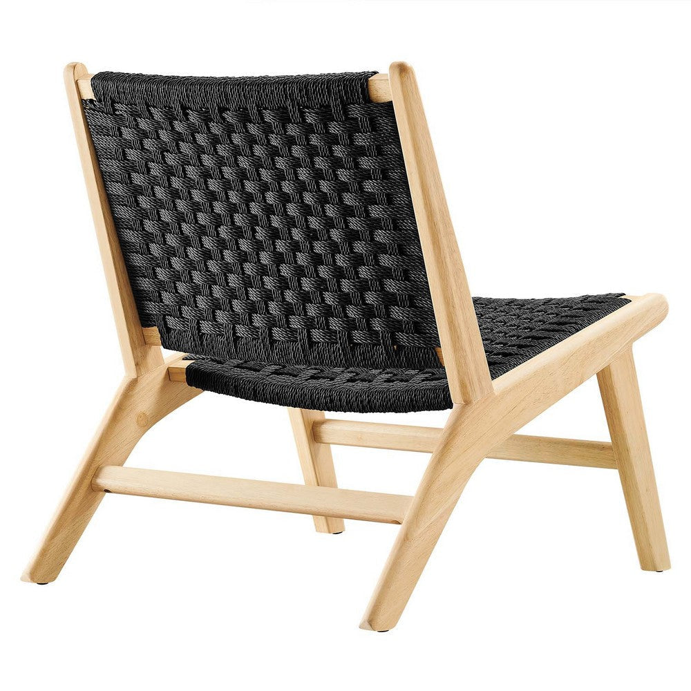 Saoirse Woven Rope Wood Accent Lounge Chair - No Shipping Charges MDY-EEI-6543-NAT-BLK