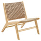 Modway Saoirse Wood Accent Lounge Chair-Woven Rope Seating Natural