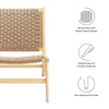 Modway Saoirse Wood Accent Lounge Chair-Woven Rope Seating Natural MDY-EEI-6543-NAT-NAT