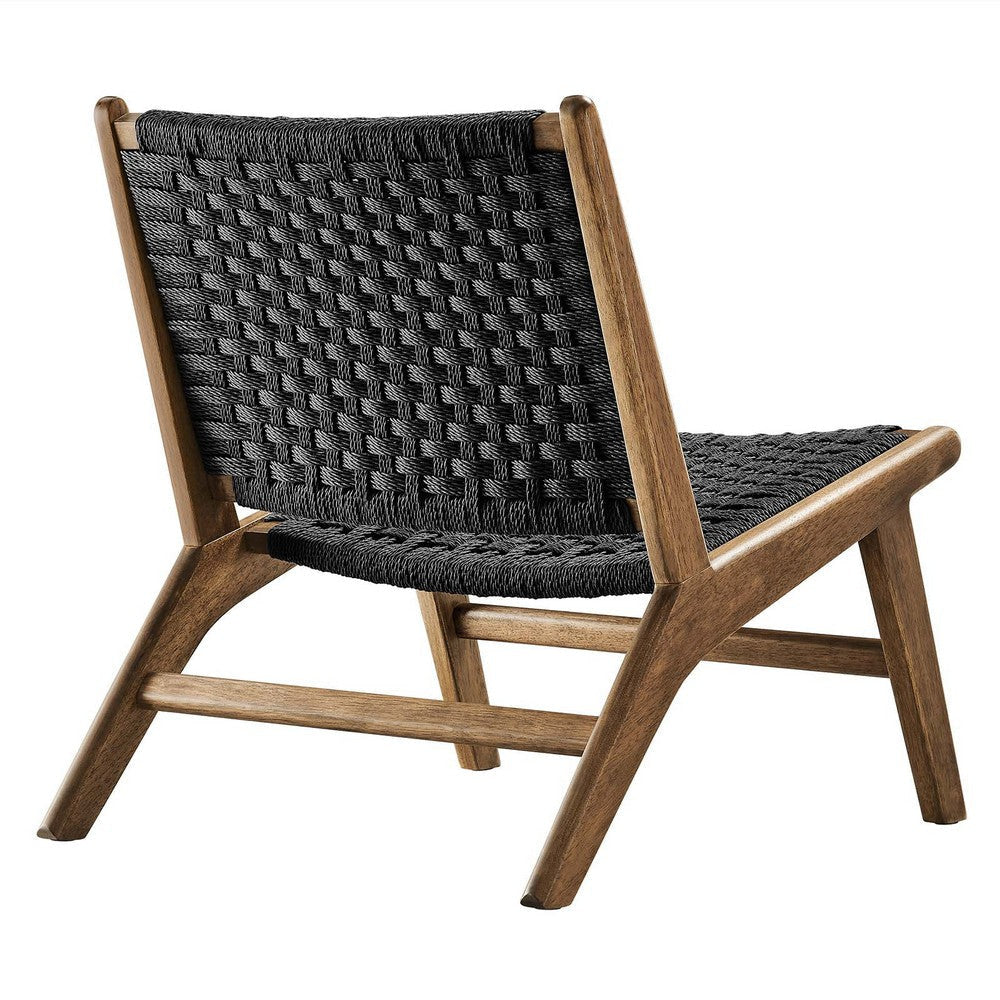 Saoirse Woven Rope Wood Accent Lounge Chair - No Shipping Charges MDY-EEI-6543-NAT-BLK