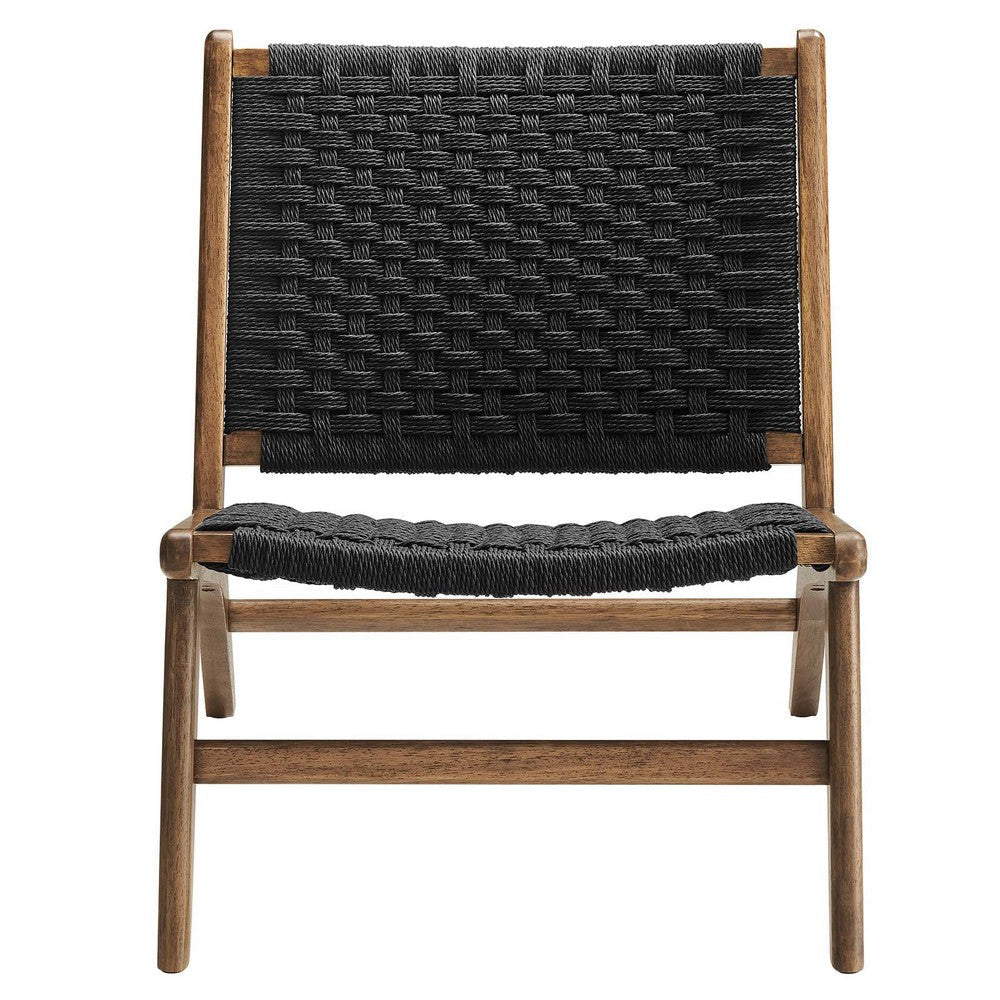 Saoirse Woven Rope Wood Accent Lounge Chair - No Shipping Charges MDY-EEI-6543-WAL-NAT