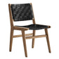 Modway Saoirse Wood Dining Side Chair-Set of 2-Woven Leather Seating in Walnut Black MDY-EEI-6544-WAL-BLK