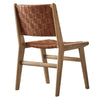 Modway Saoirse Wood Dining Side Chair-Set of 2-Woven Leather Seating in Walnut Brown MDY-EEI-6544-WAL-BRN