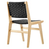 Modway Saoirse Wood Dining Side Chair-Set of 2-Woven Rope Seating in Natural Black MDY-EEI-6545-NAT-BLK