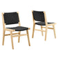 Modway Saoirse Wood Dining Side Chair-Set of 2-Woven Rope Seating in Natural Black