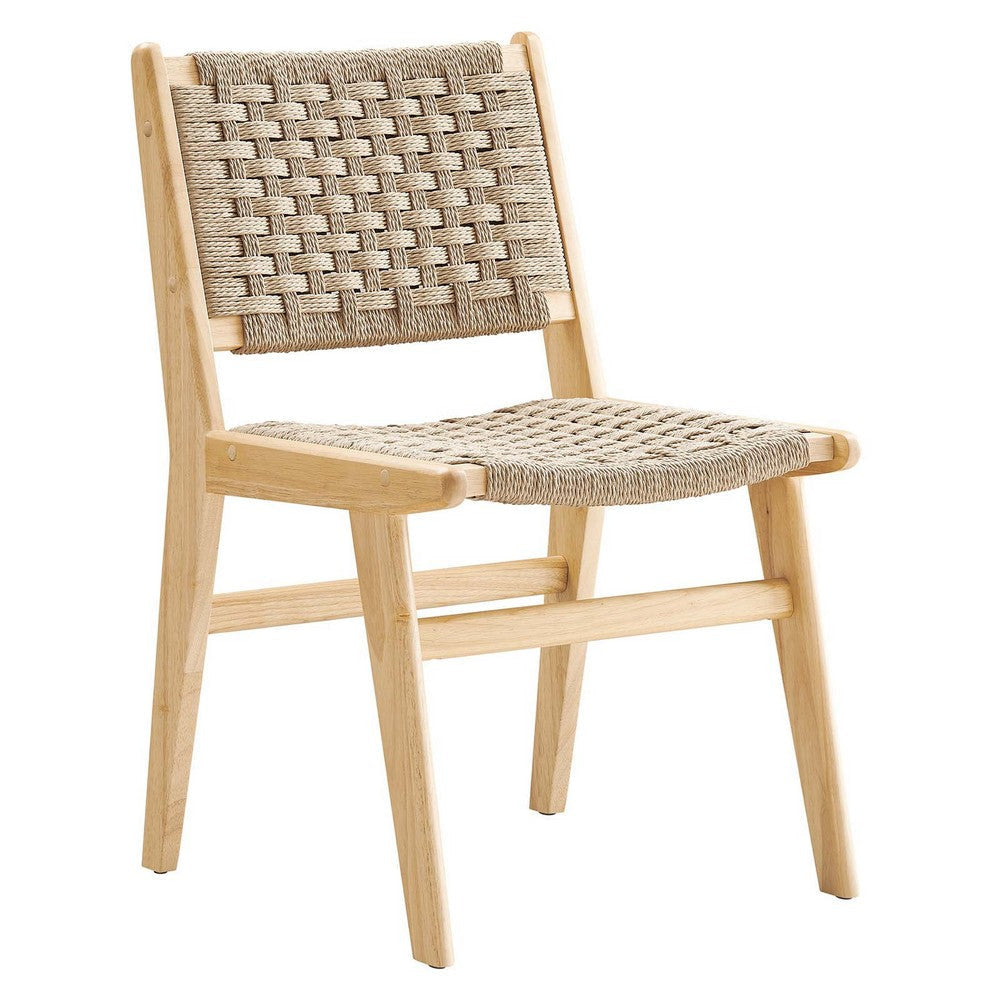 Modway Saoirse Wood Dining Side Chair-Set of 2-Woven Rope Seating Natural MDY-EEI-6545-NAT-NAT