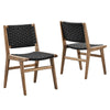 Modway Saoirse Wood Dining Side Chair-Set of 2-Woven Rope Seating in Walnutt Black