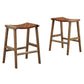 Modway Saoirse Faux Leather Wood Counter Stool - Set of 2 in Walnut Brown