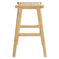 Modway Saoirse Woven Rope Wood Counter Stool - Set of 2 in Natural Natural MDY-EEI-6548-NAT-NAT