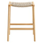 Modway Saoirse Woven Rope Wood Counter Stool - Set of 2 in Natural Natural MDY-EEI-6548-NAT-NAT