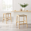 Modway Saoirse Woven Rope Wood Counter Stool - Set of 2 in Natural Natural MDY-EEI-6548-NAT-NAT