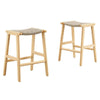 Modway Saoirse Woven Rope Wood Counter Stool - Set of 2 in Natural Natural