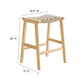 Modway Saoirse Woven Rope Wood Counter Stool - Set of 2 in Natural Natural MDY-EEI-6548-NAT-NAT