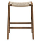 Modway Saoirse Woven Rope Wood Counter Stool - Set of 2 in Walnut Natural MDY-EEI-6548-WAL-NAT