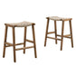 Modway Saoirse Woven Rope Wood Counter Stool - Set of 2 in Walnut Natural