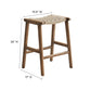 Modway Saoirse Woven Rope Wood Counter Stool - Set of 2 in Walnut Natural MDY-EEI-6548-WAL-NAT