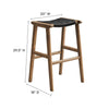 Modway Saoirse Faux Leather Wood Bar Stool - Set of 2 in Walnut Black MDY-EEI-6549-WAL-BLK