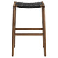 Modway Saoirse Woven Rope Wood Bar Stool - Set of 2 in Walnut Black MDY-EEI-6550-WAL-BLK