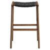 Modway Saoirse Woven Rope Wood Bar Stool - Set of 2 in Walnut Black MDY-EEI-6550-WAL-BLK