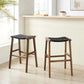 Modway Saoirse Woven Rope Wood Bar Stool - Set of 2 in Walnut Black MDY-EEI-6550-WAL-BLK