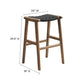 Modway Saoirse Woven Rope Wood Bar Stool - Set of 2 in Walnut Black MDY-EEI-6550-WAL-BLK