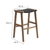 Modway Saoirse Woven Rope Wood Bar Stool - Set of 2 in Walnut Black MDY-EEI-6550-WAL-BLK