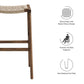 Modway Saoirse Woven Rope Wood Bar Stool - Set of 2 in Walnut Natural MDY-EEI-6550-WAL-NAT