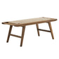 Modway Saoirse 47" Wood Bench-Woven Rope Seating in Walnut Natural