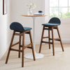 Modway EEI-6553-HEA Juno Wood Bar Stool - Set of 2, Navy Fabric